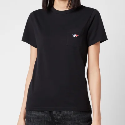 Maison Kitsuné Women's Tricolor Fox Patch T-Shirt - Black
