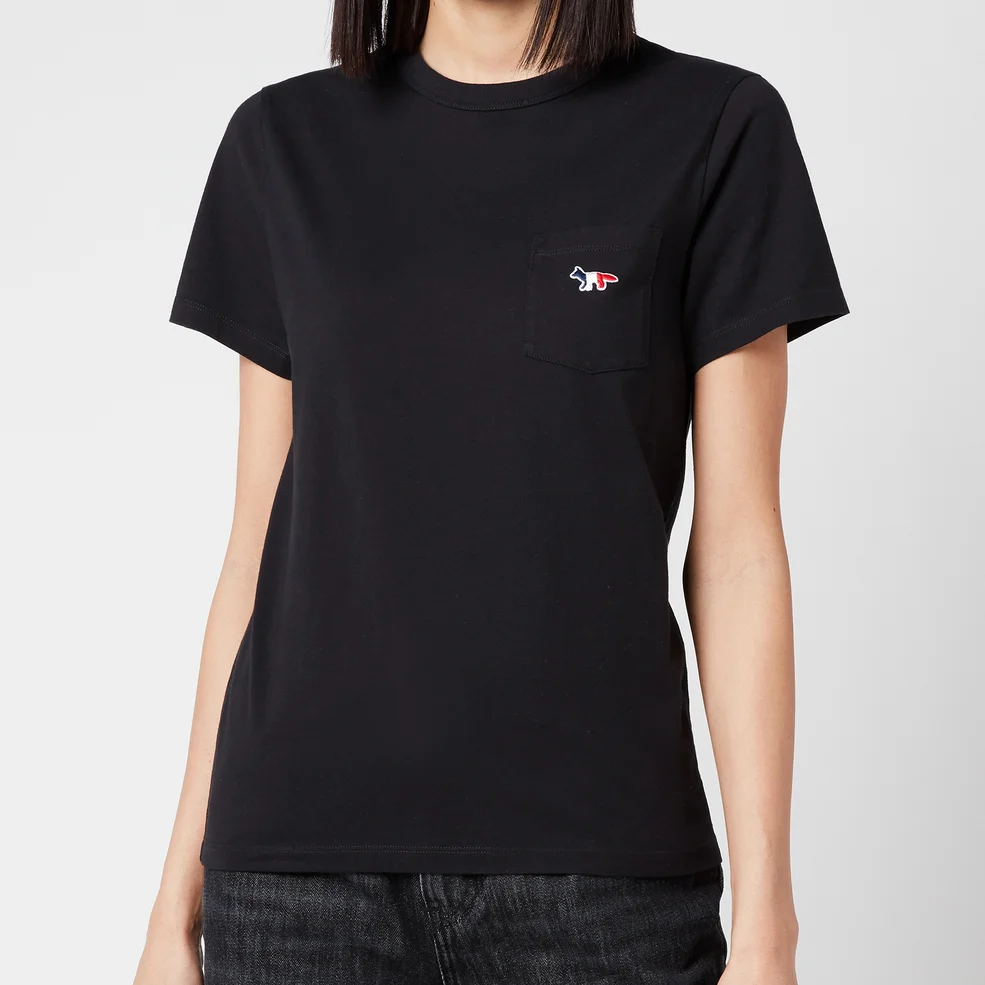Maison Kitsuné Women's Tricolor Fox Patch T-Shirt - Black Image 1