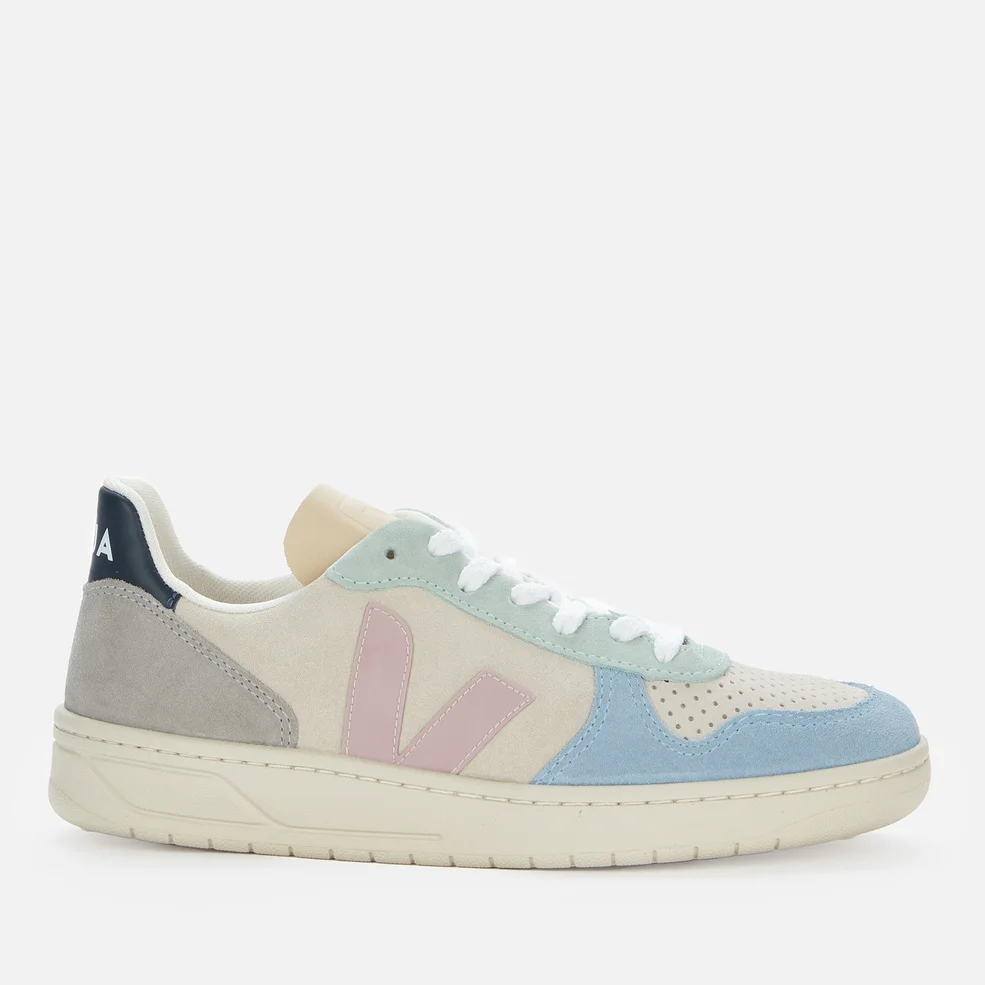 Veja Women's V10 Suede Trainers - Multico/Natural/Babe Image 1