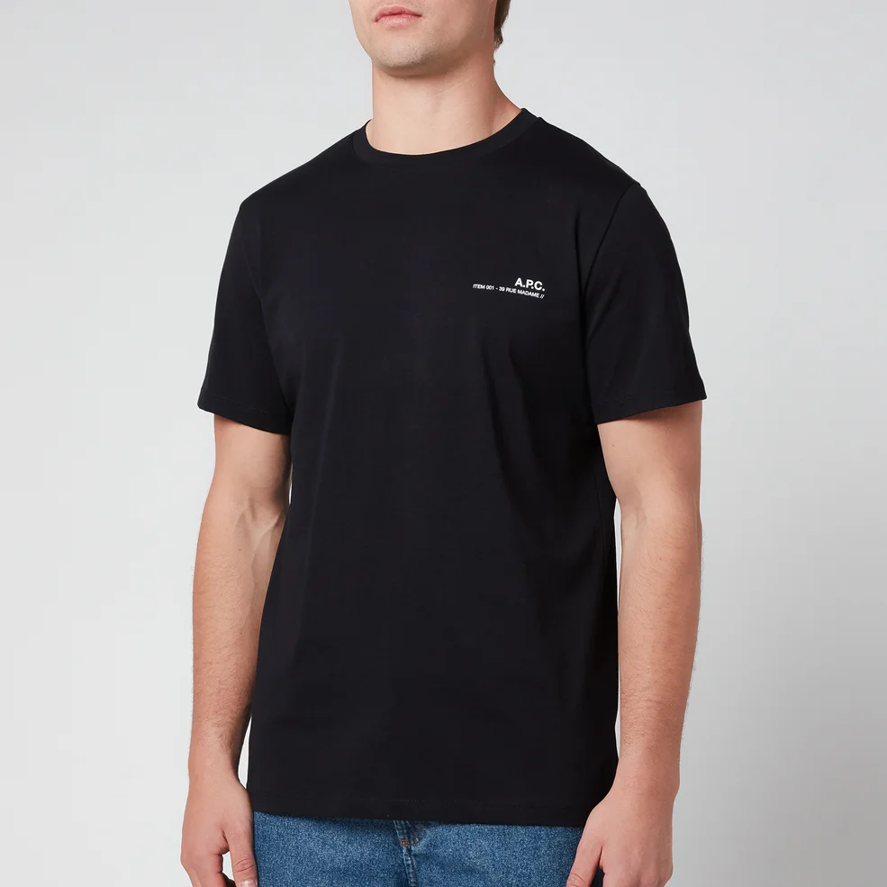 A.P.C. Men's Item T-Shirt - Black Image 1
