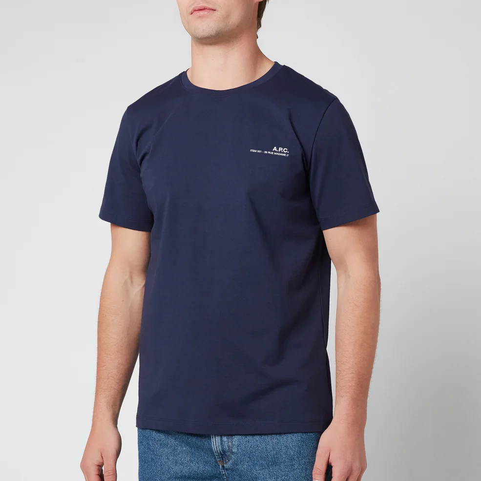 A.P.C. Men's Item T-Shirt - Dark Navy Image 1