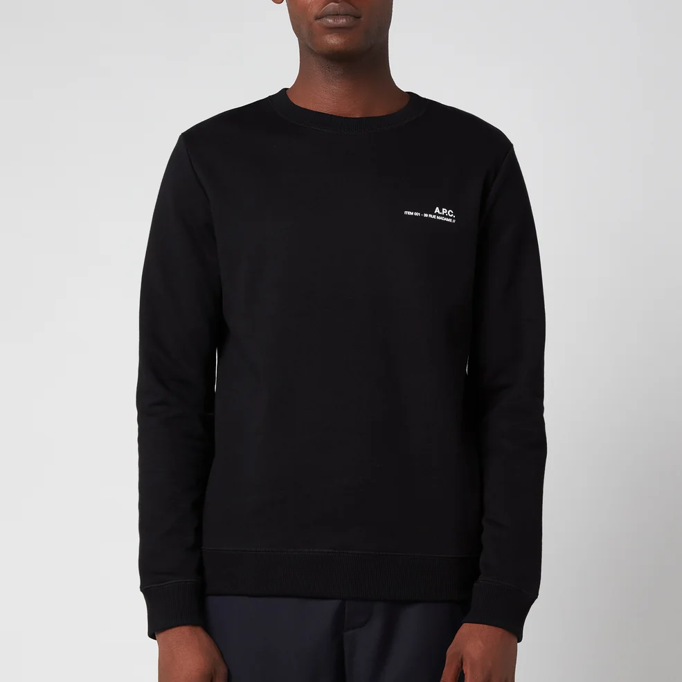 A.P.C. Men's Item Sweatshirt - Black Image 1
