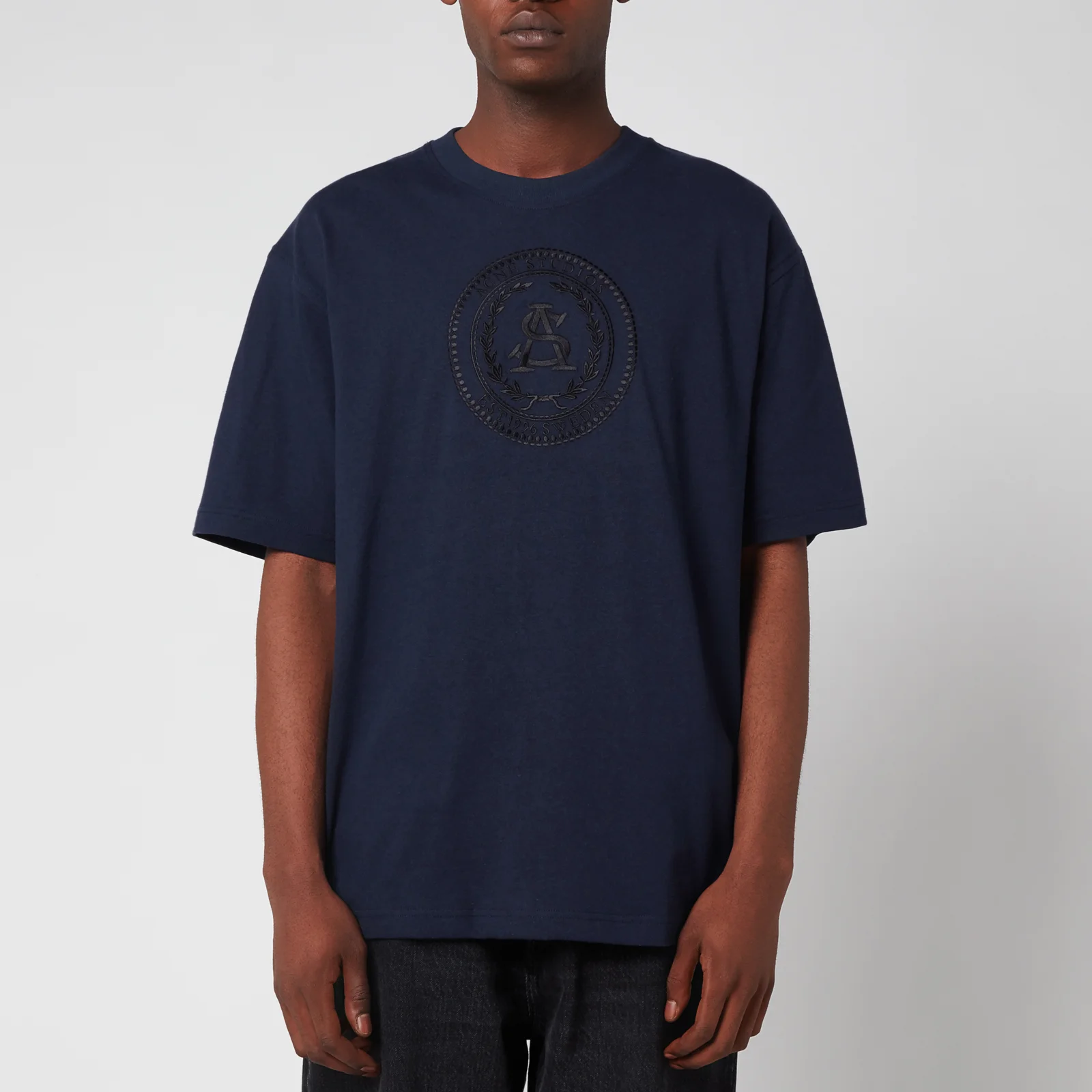 Acne Studios Men's Embroidered Logo T-Shirt - Navy Image 1