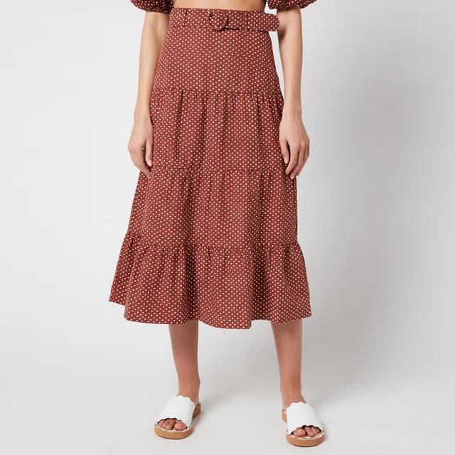 Faithfull The Brand Women's Farida Midi Skirt - Bonnie Dot Print