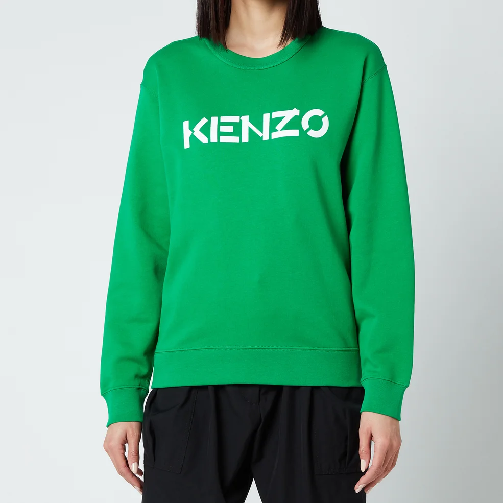 KENZO Women's Logo Classic Sweatshirt - Green Image 1