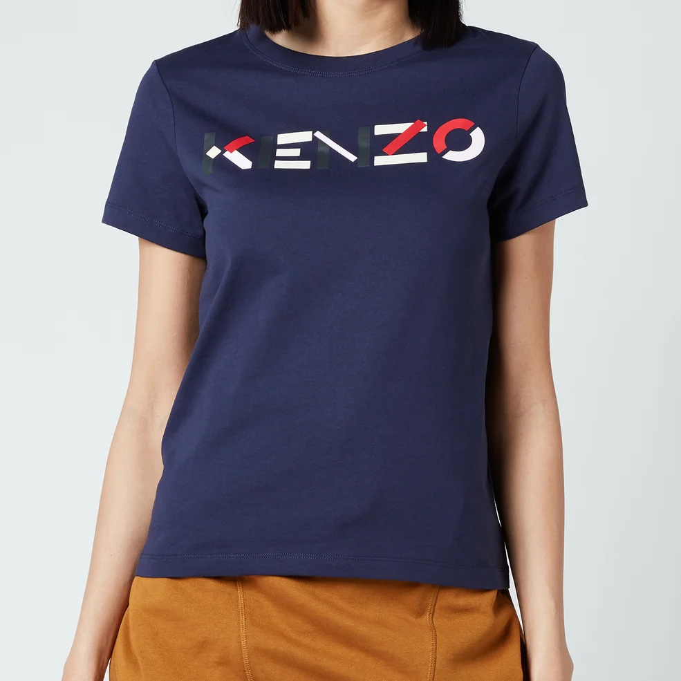 KENZO Women's Logo Multico Classic T-Shirt - Navy Image 1