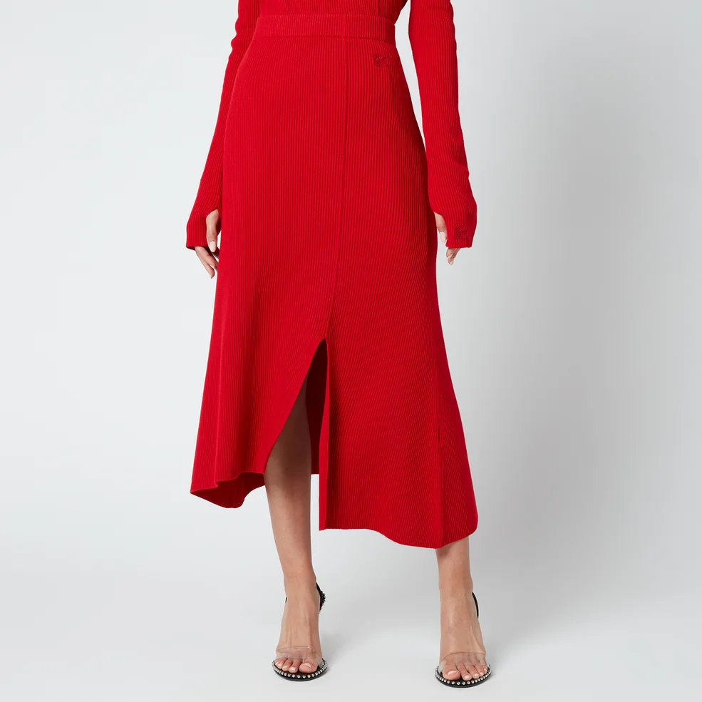 KENZO Women's Asymmetrical Midi Skirt - Medium red Image 1