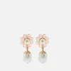 Shrimps Women's Marti Flower Pearl Drop Earrings - Coral & Cream - Image 1