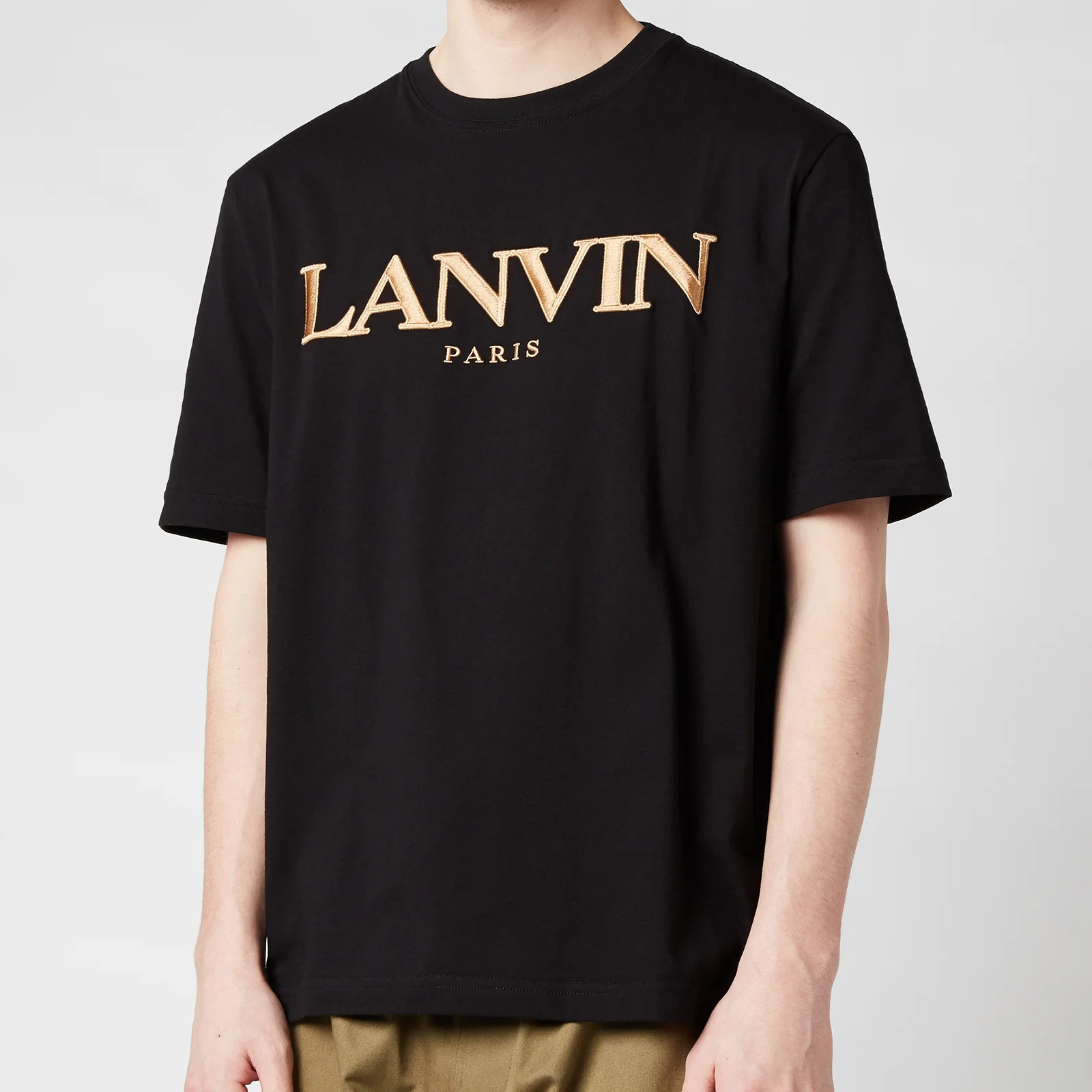 Lanvin Men's Embroidered Regular T-Shirt - Black Image 1