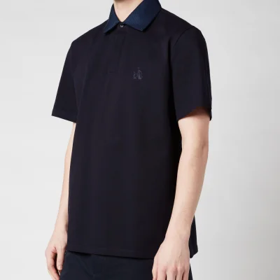 Lanvin Men's Contrast Collar Polo Shirt - Navy Blue