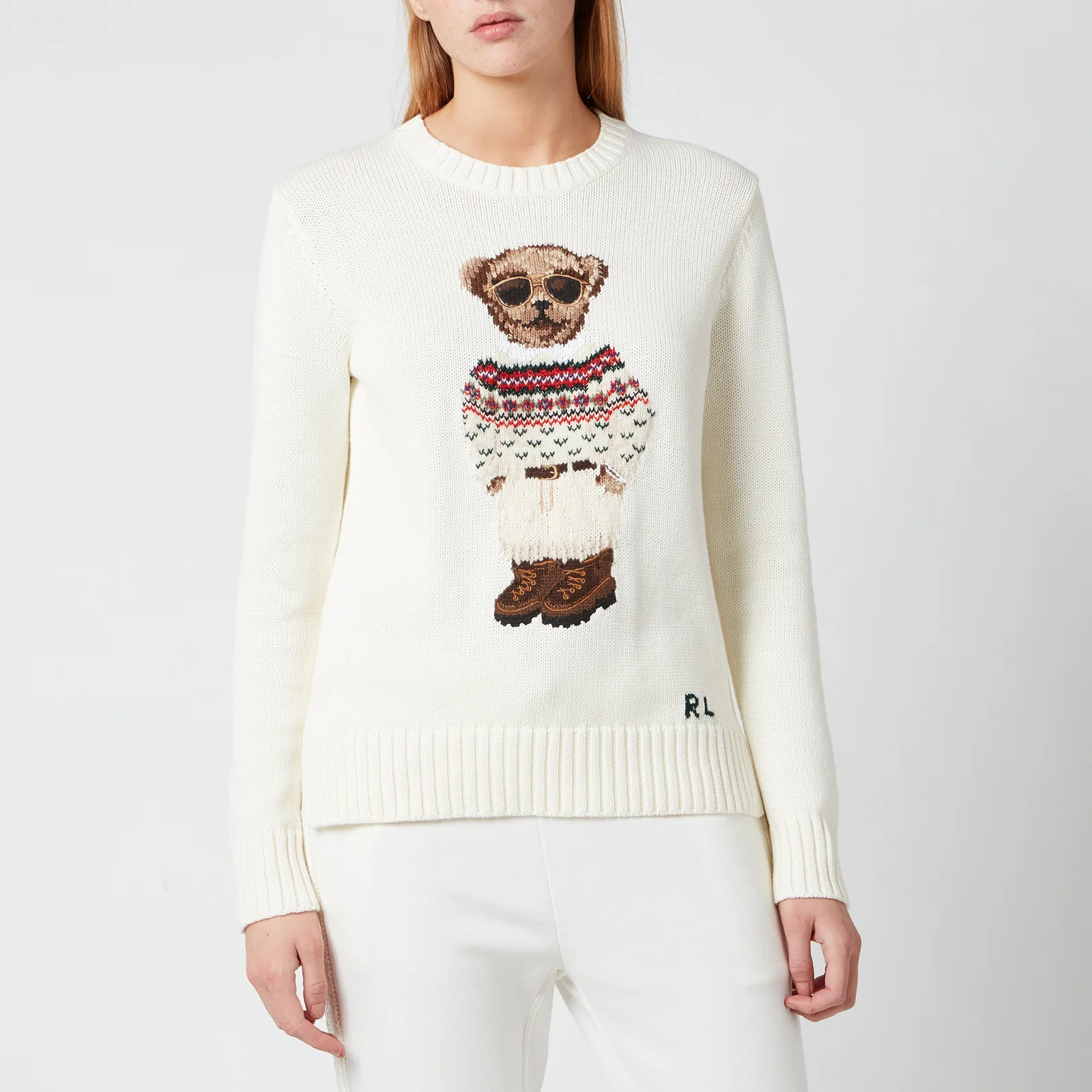 Polo Ralph Lauren Women's Faireisle Bear Sweatshirt - Cream Multi Image 1