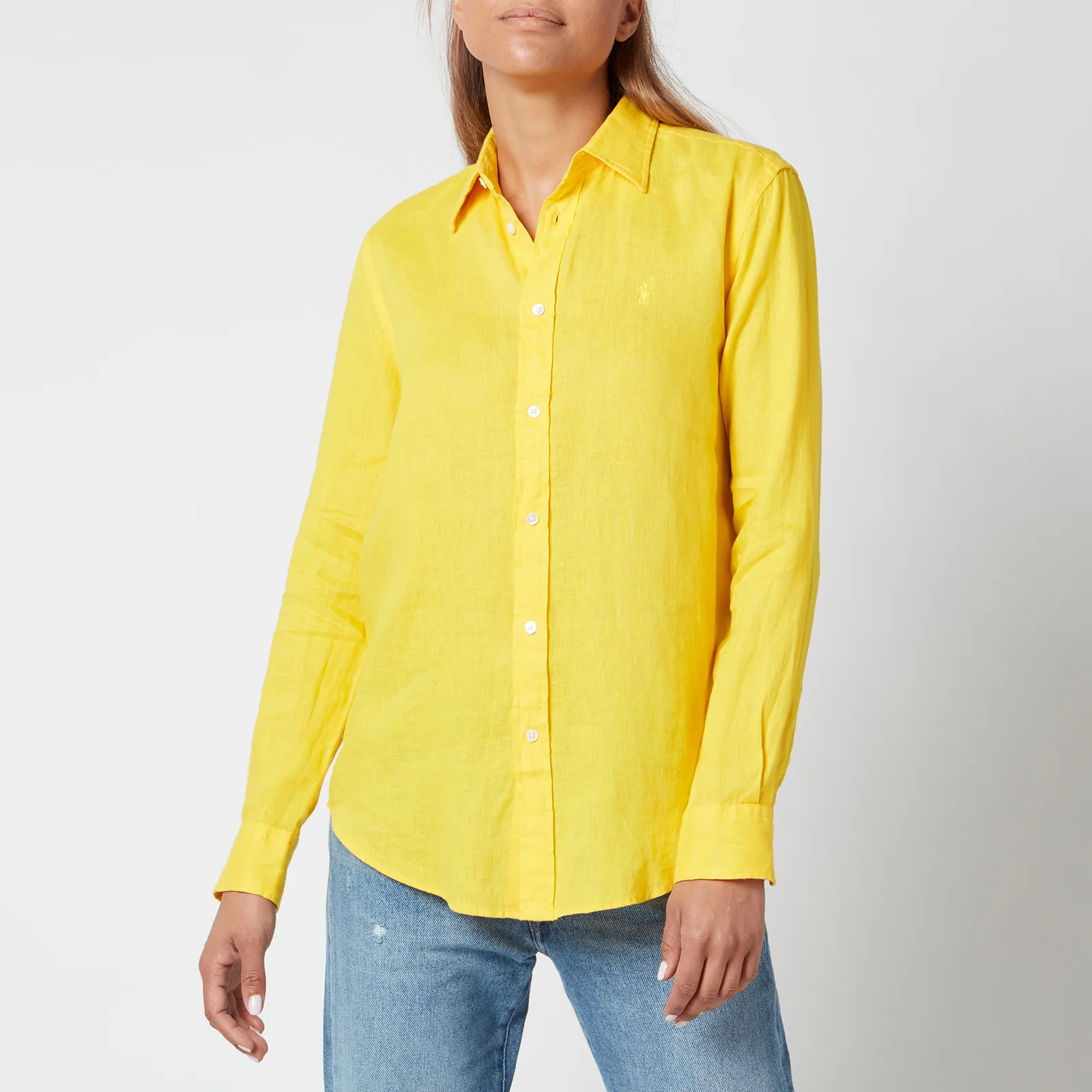Polo Ralph Lauren Women's Logo Relaxed Shirt - University Yellow Image 1