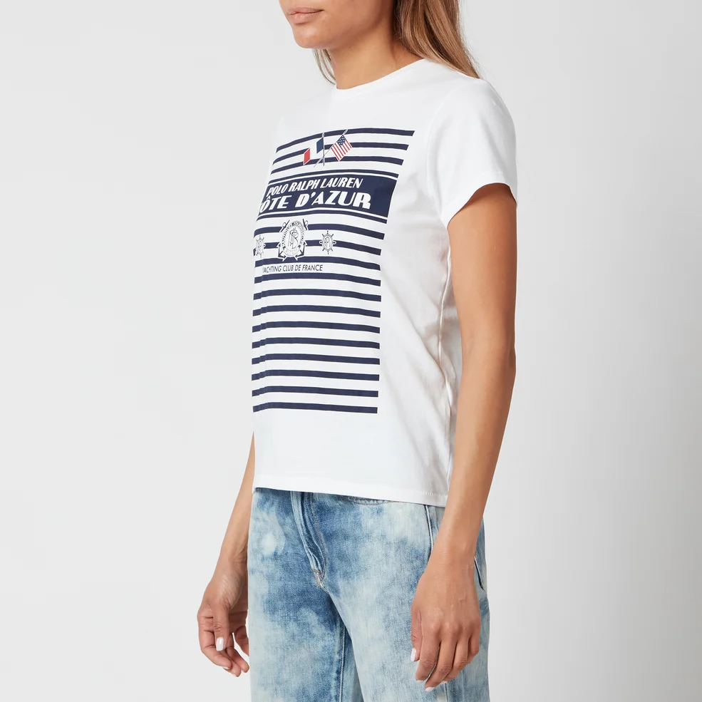 Polo Ralph Lauren Women's Stripe Graph T-Shirt - White Image 1