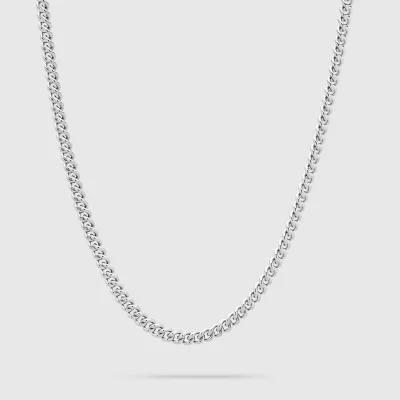 Tom Wood Men's Rounded Curb Chain Thin - Sterling Silver
