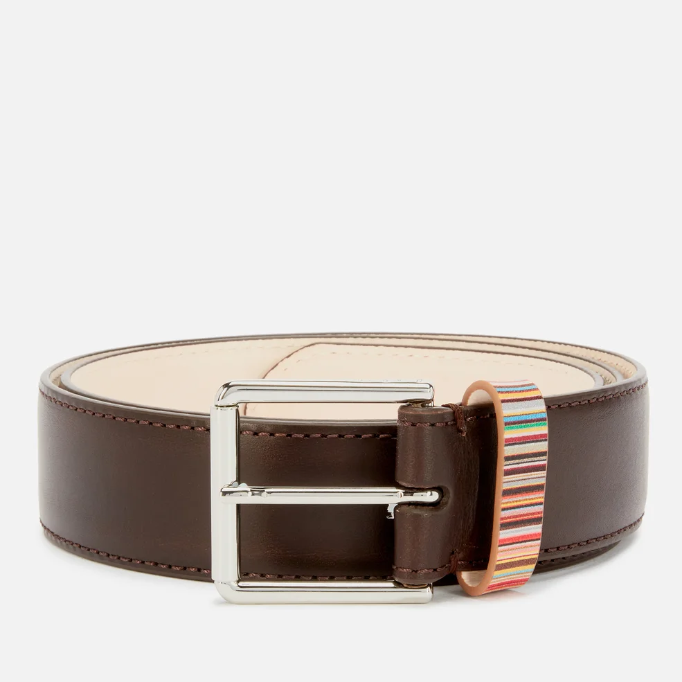Paul Smith Men's Stripe Keeper Belt - Brown - W30 Image 1