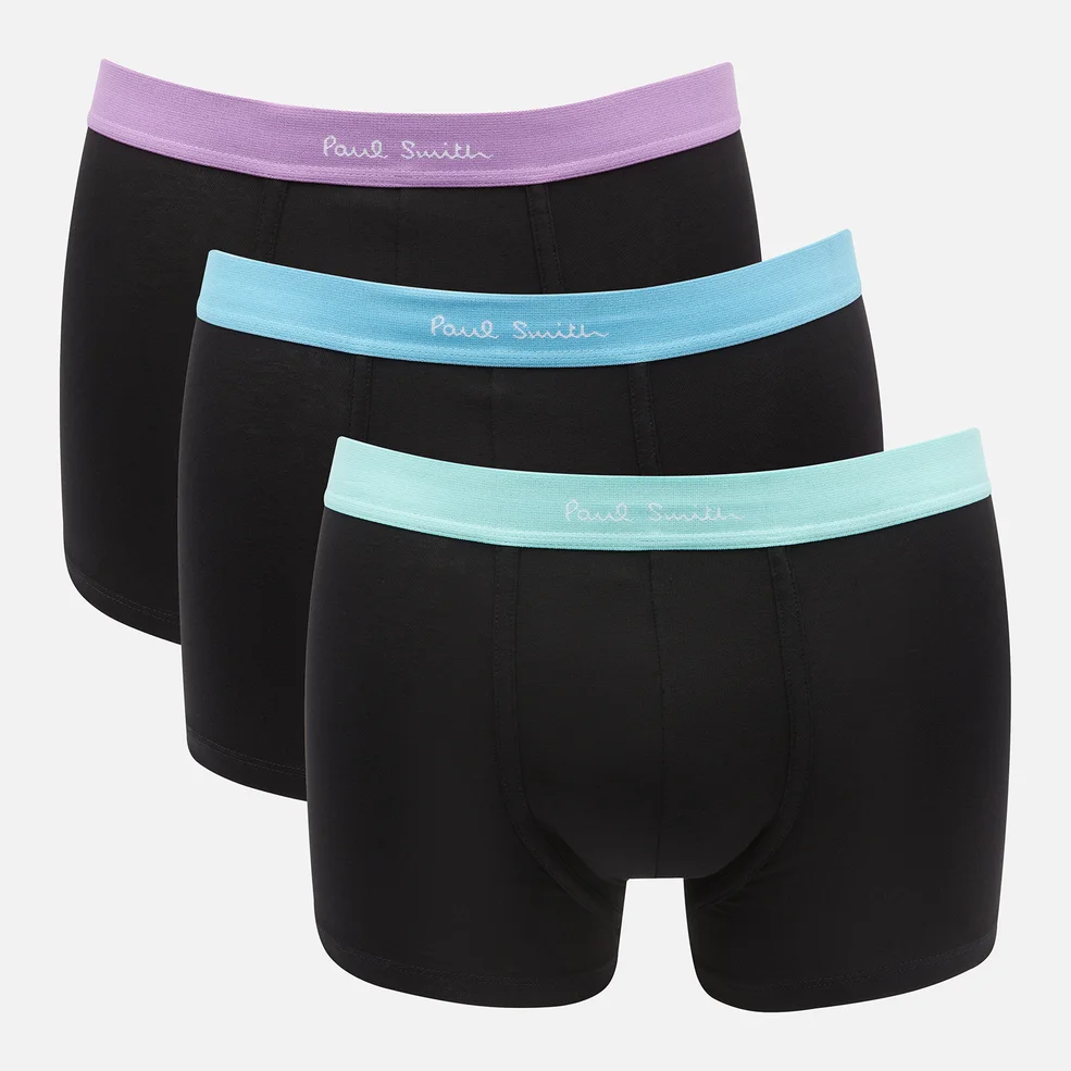 PS Paul Smith Men's 3-Pack Contrast Waistband Trunks - Lilac/Aqua/Teal Image 1