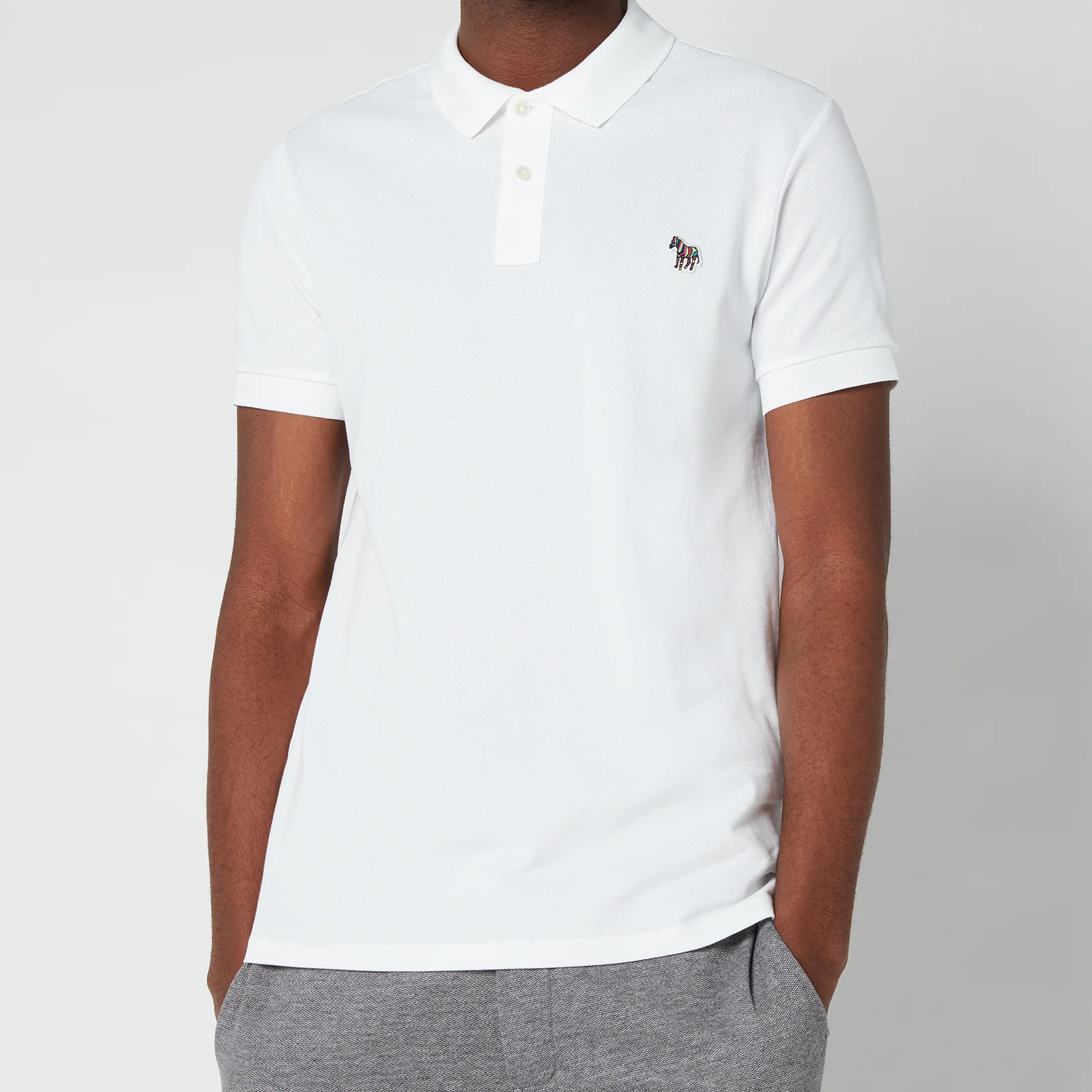 PS Paul Smith Men's Slim Fit Zebra Logo Polo Shirt - White Image 1