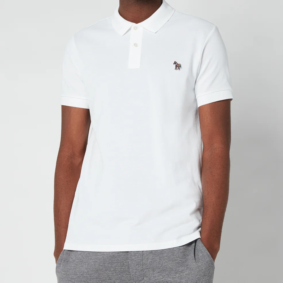 PS Paul Smith Men's Slim Fit Zebra Logo Polo Shirt - White Image 1