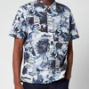PS Paul Smith Men's Casual Fit Patterned Short Sleeve Shirt - Blue - Image 1