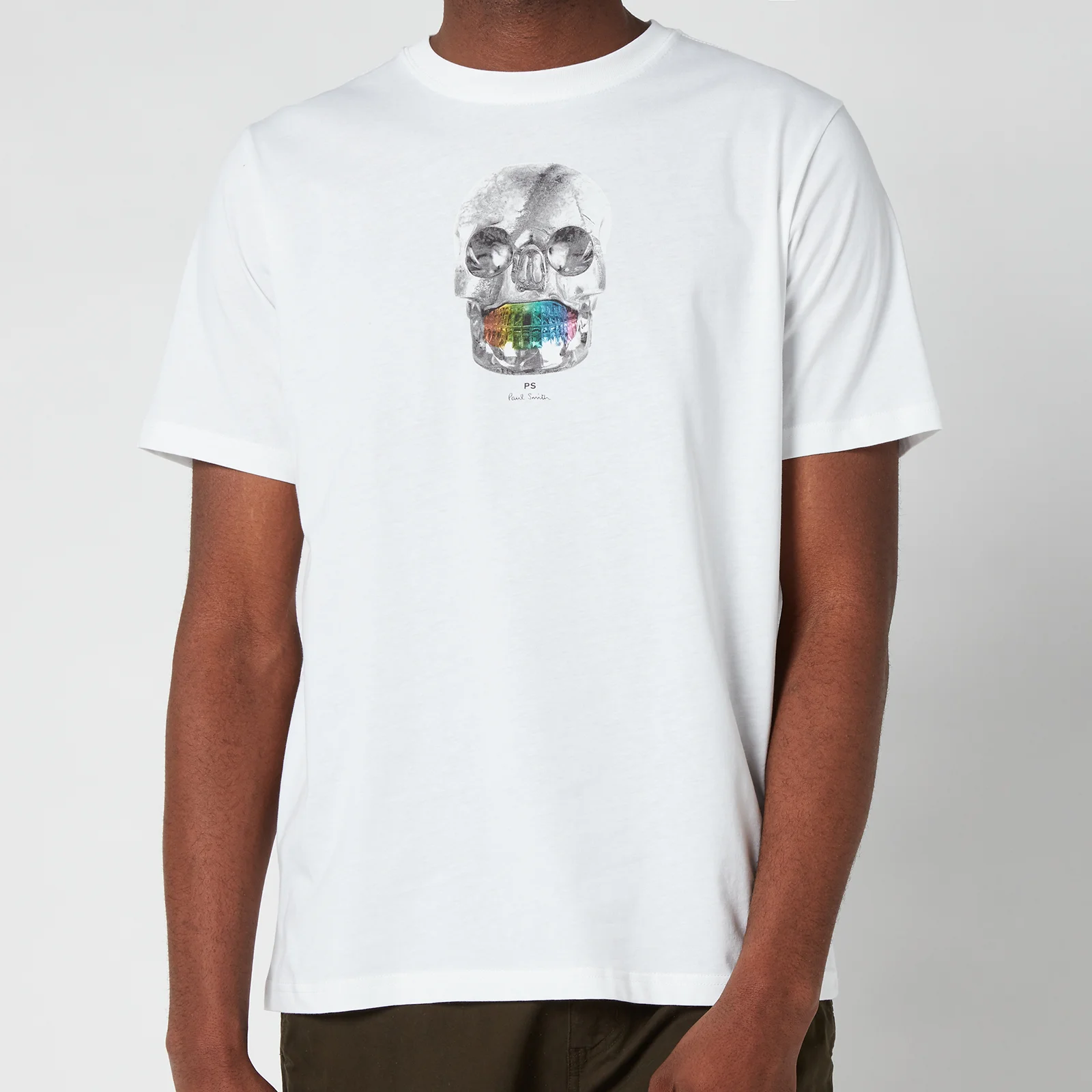PS Paul Smith Men's Regular Fit Skull Logo T-Shirt - White Image 1