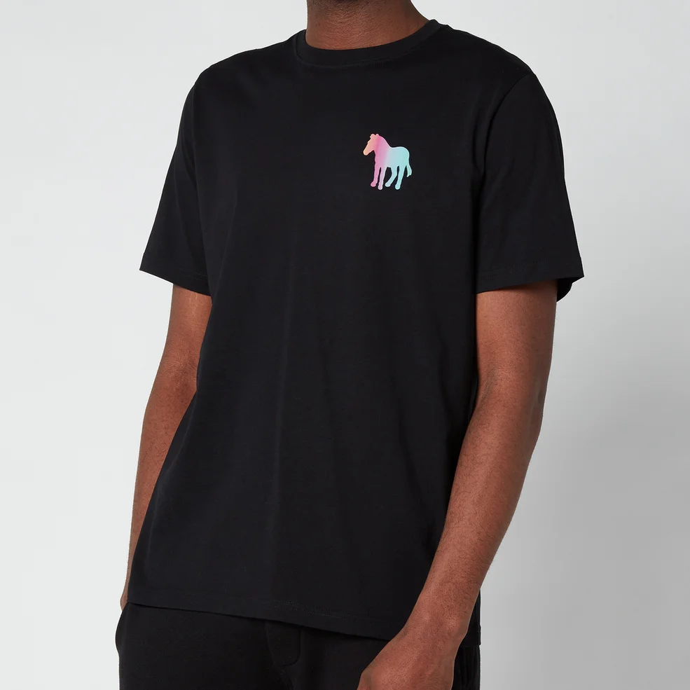 PS Paul Smith Men's Regular Fit Gradient Zebra Logo T-Shirt - Black Image 1