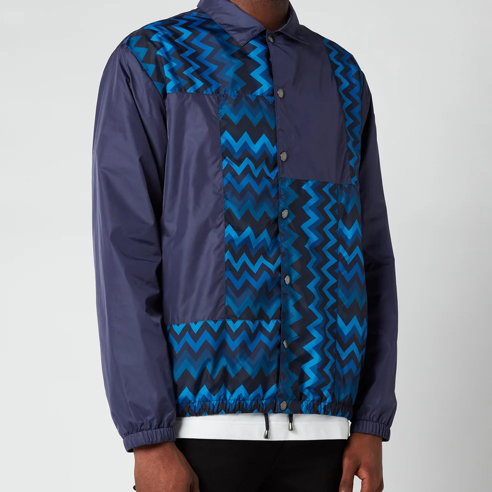 Missoni Men's Patchwork Anorak Jacket - Purple/Blue Image 1