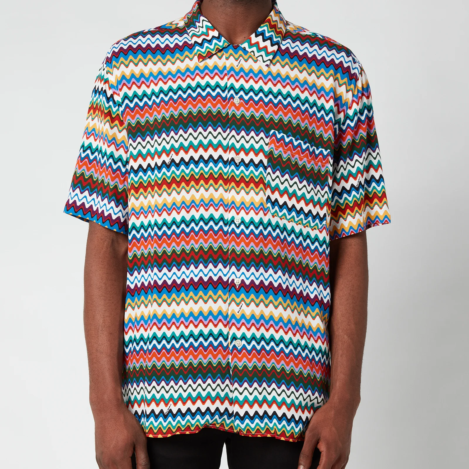 Missoni Men's Classic Neckline Short Sleeve Shirt - Multi Image 1