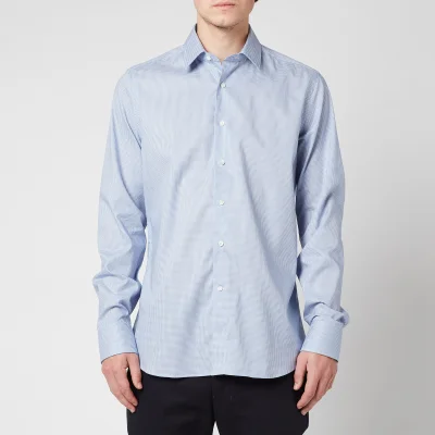 Canali Men's Micro Cotton Slim Fit Shirt - Mid Blue