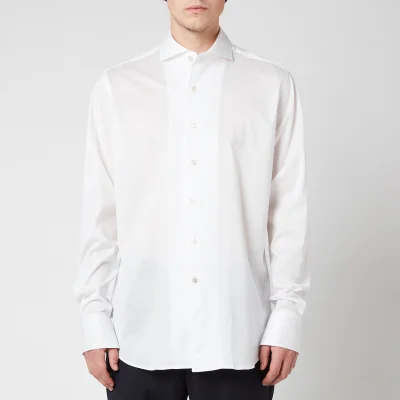 Canali Men's Cotton Jersey Cut Away Shirt - White