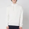 Canali Men's Suede Trim Half Zip Long Sleeve Sweater - White - Image 1