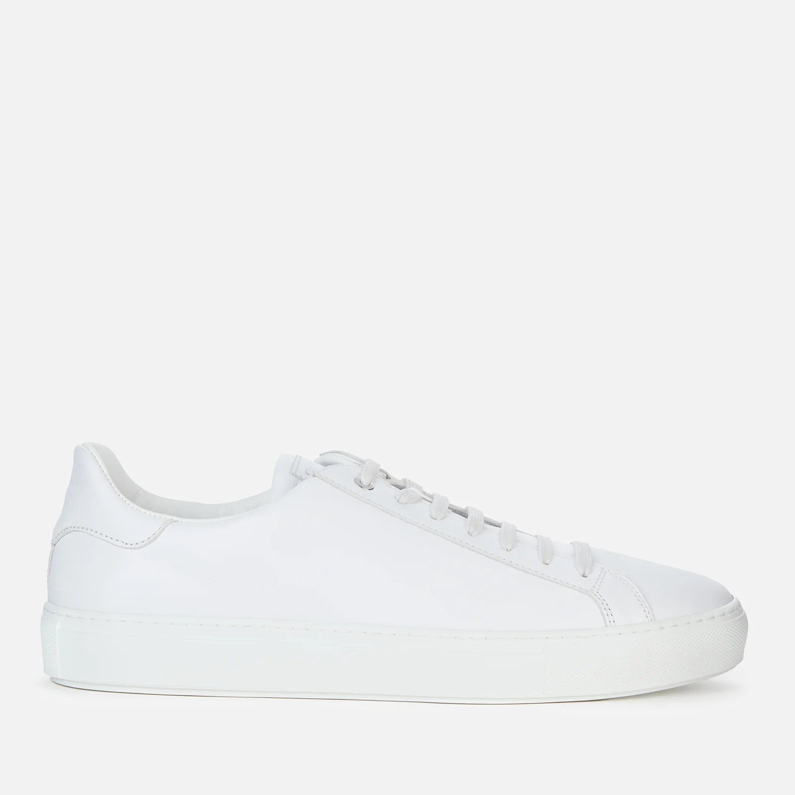 Canali Men's Lace Up Classic Leather Sneakers - White Image 1