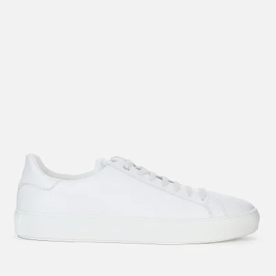 Canali Men's Lace Up Classic Leather Sneakers - White