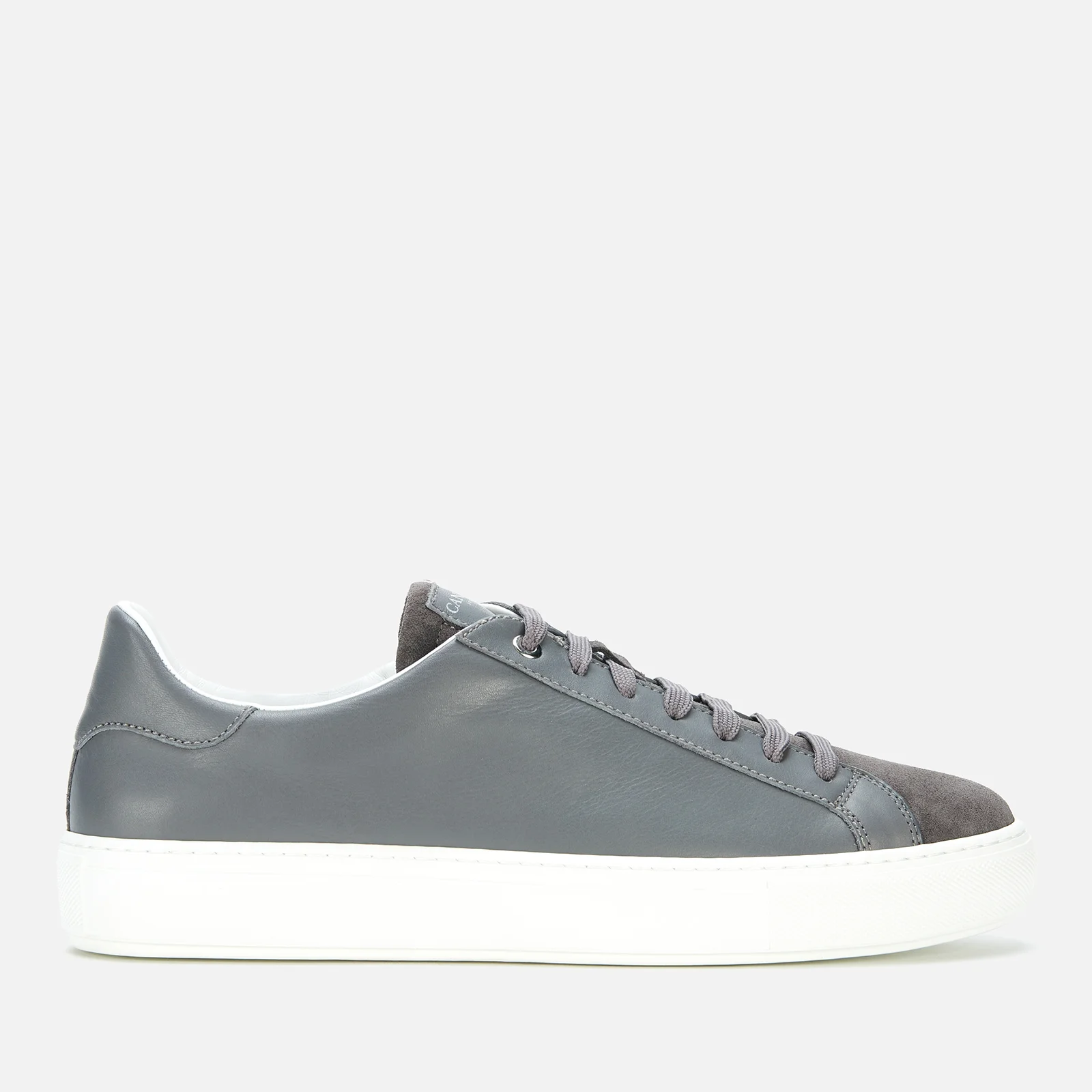 Canali Men's Lace Up Classic Leather Sneakers - Grey Image 1