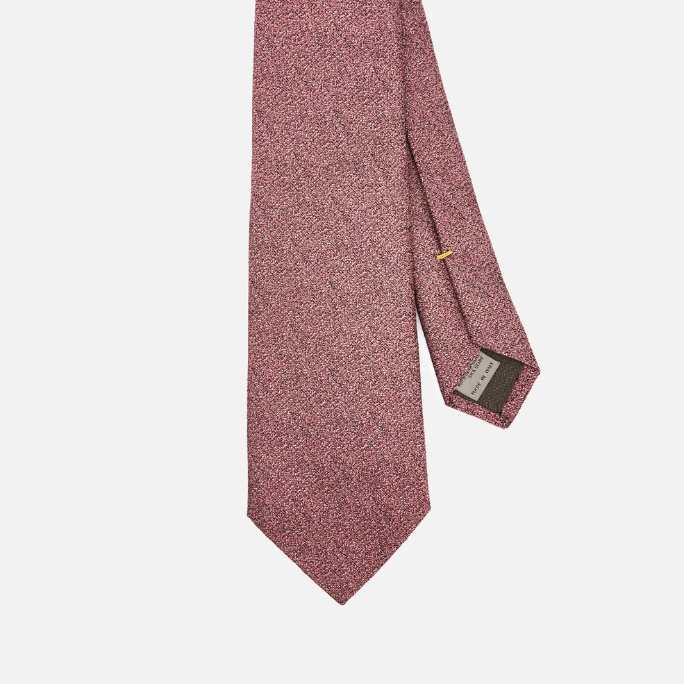 Canali Men's Fuzz Pattern Silk Tie - Pink Image 1