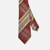 Canali Men's Stripe Contrast Silk Tie - Red - Image 1