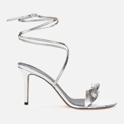 Isabel Marant Women's Alt Metallic Leather Heeled Sandals - Silver