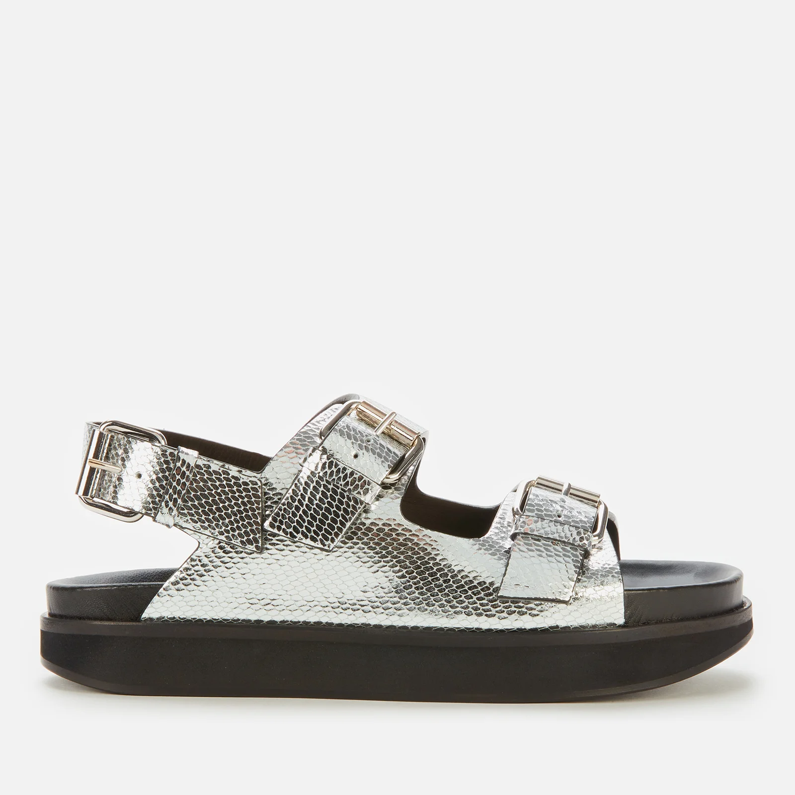Isabel Marant Women's Ophie Metallic Leather Double Strap Sandals - Silver Image 1