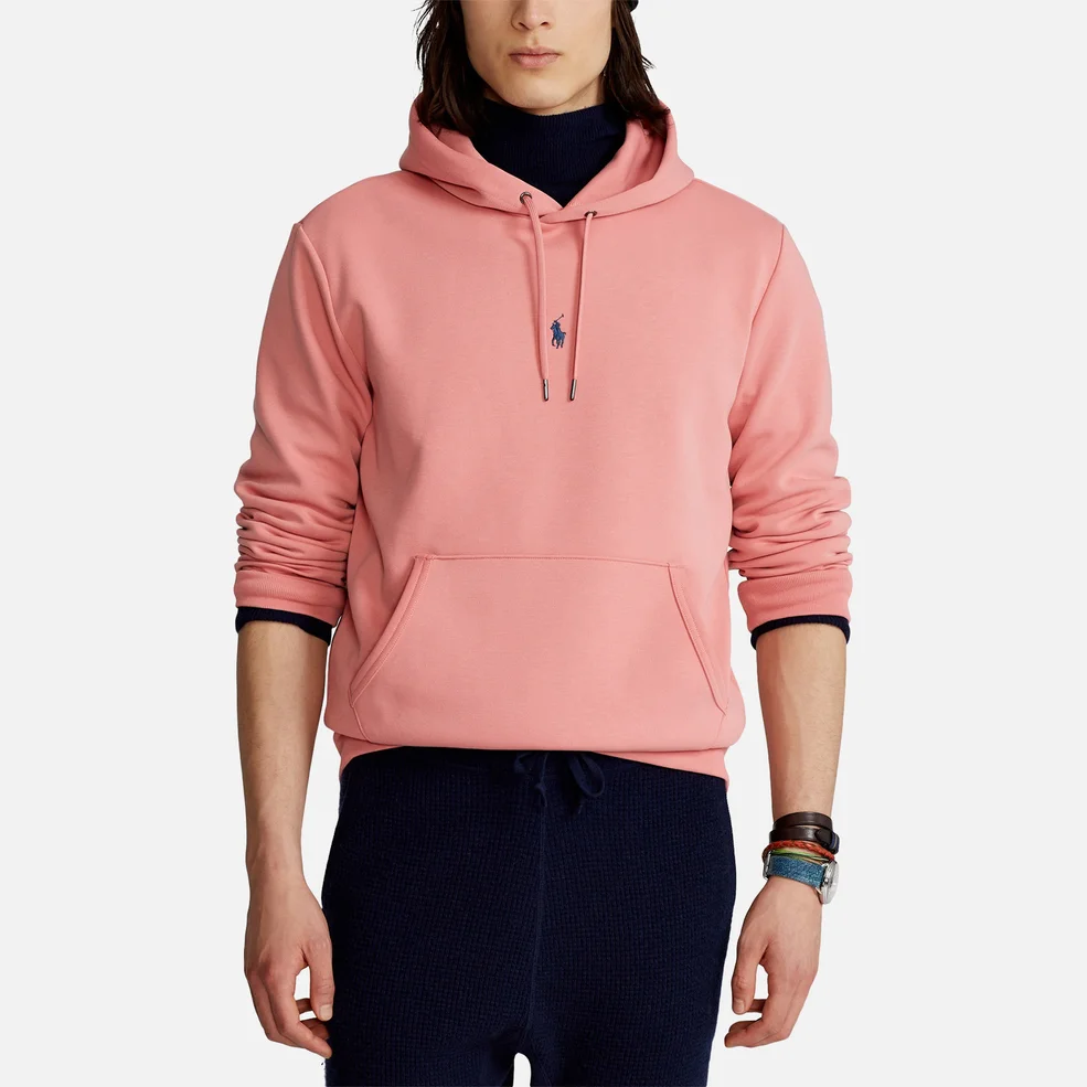 Polo Ralph Lauren Men's Double Knitted Centre Polo Player Hoodie - Dusty Rose Image 1