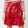 Philosophy di Lorenzo Serafini Women's Faux Leather Shorts with Bow Belt - Red - Image 1