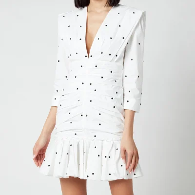 Philosophy di Lorenzo Serafini Women's Polka Dot Ruffle Detail Mini Dress - White
