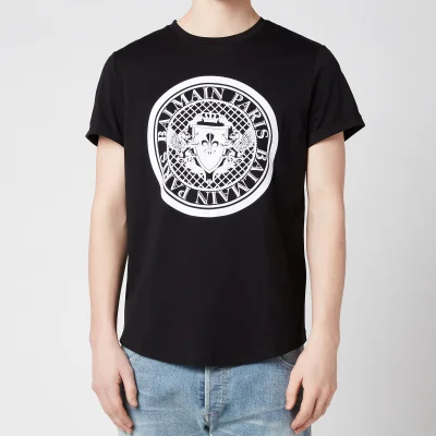 Balmain Men's Coin Flock T-Shirt - Black