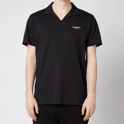 Balmain Men's Eco Design Flock Polo Shirt - Black/White