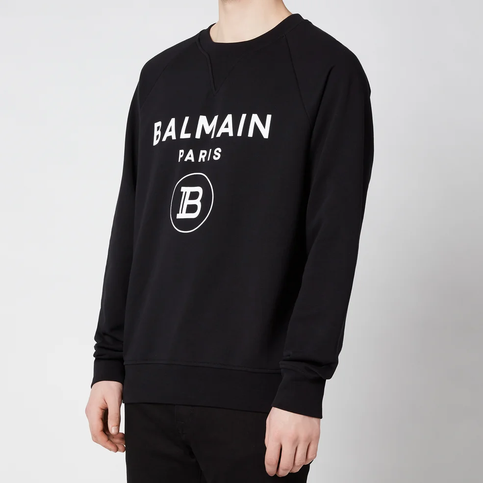 Balmain Men's Printed Sweatshirt - Black Image 1