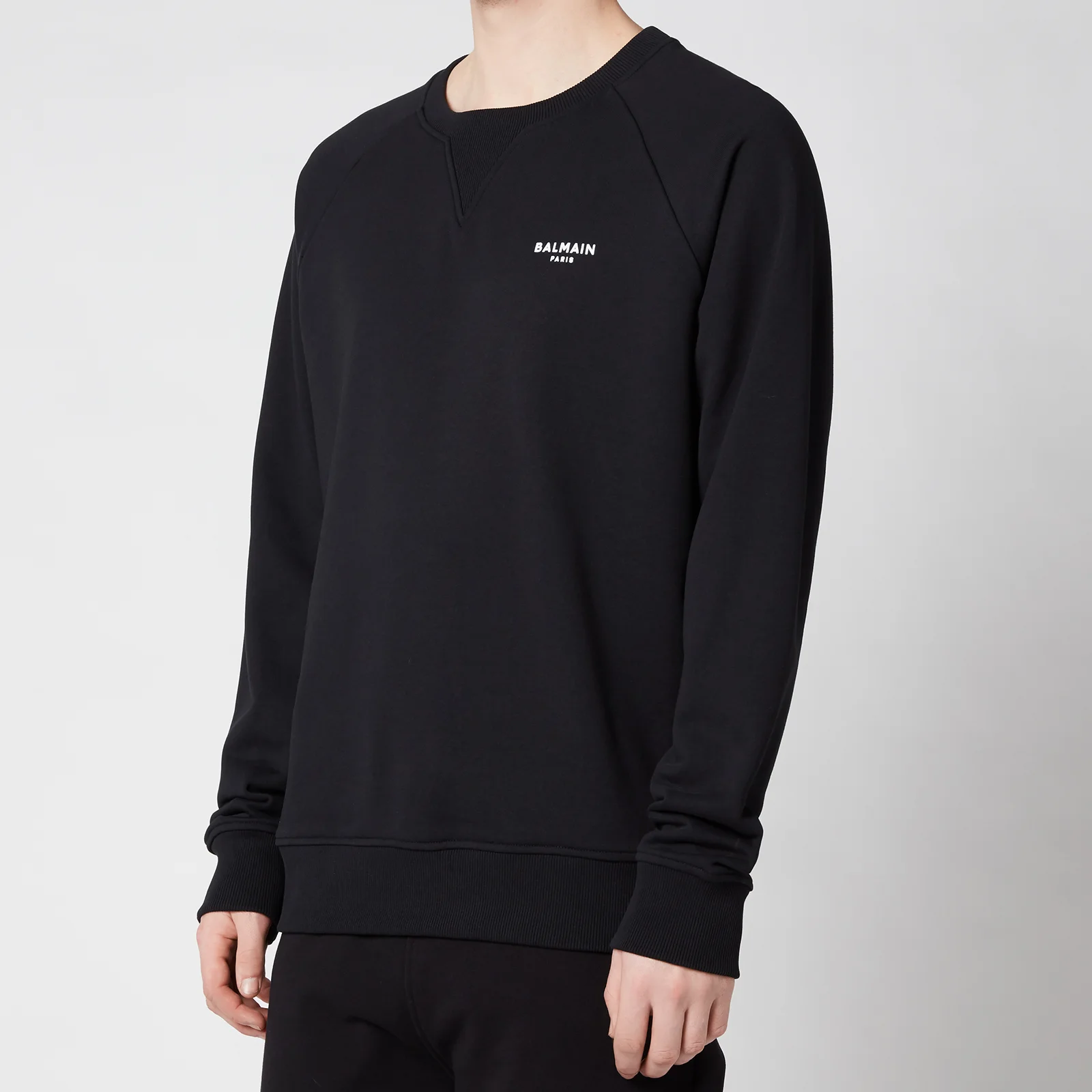 Balmain Men's Eco Design Flock Sweatshirt - Black/White Image 1