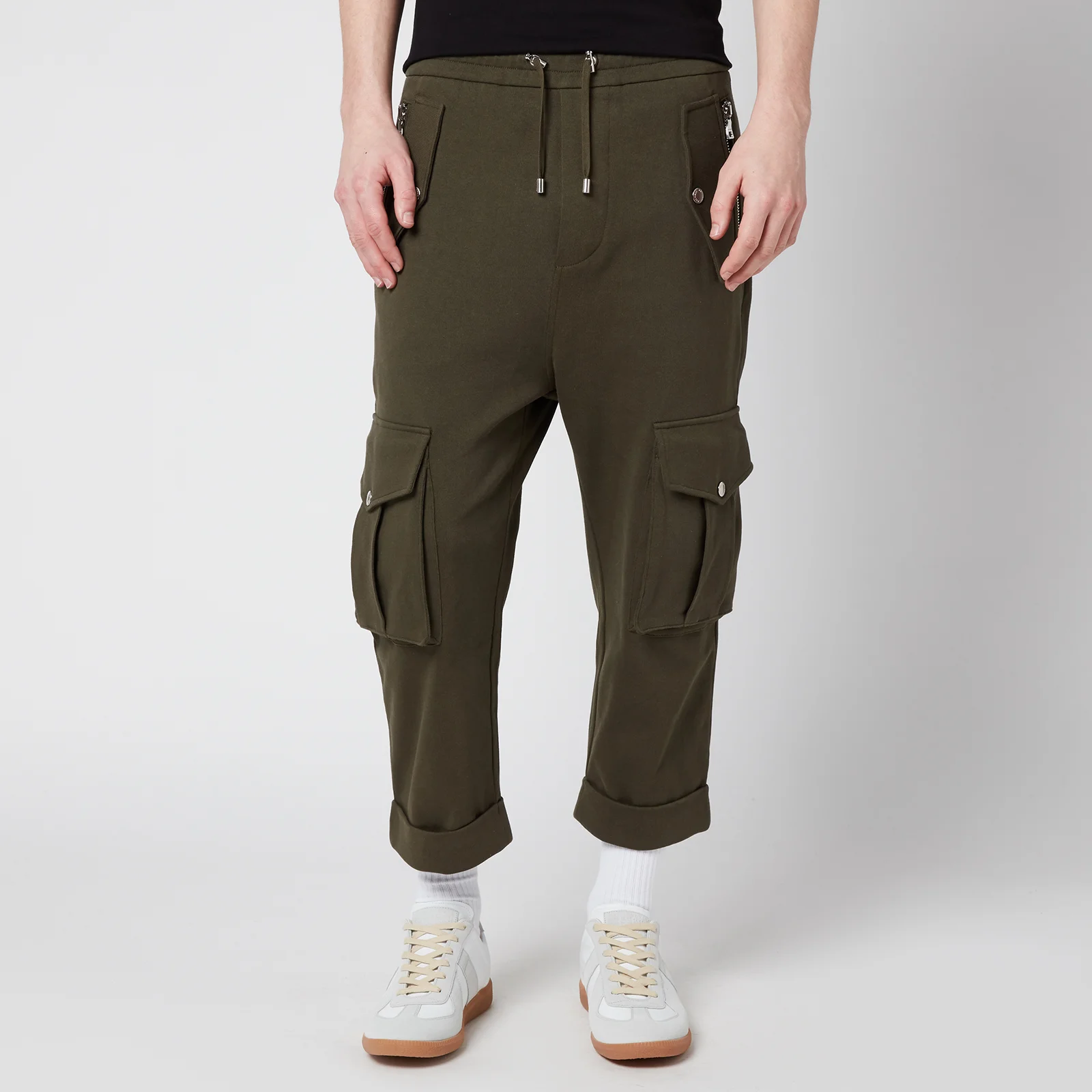 Balmain Men's Jersey Cargo Pants - Khaki Image 1