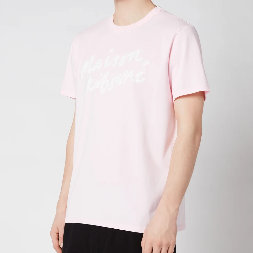 Maison Kitsuné Men's Handwriting Classic T-Shirt - Light Pink Image 1
