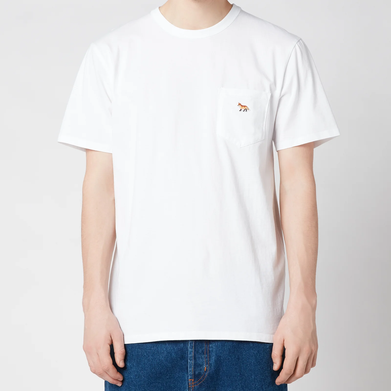 Maison Kitsuné Men's Profile Fox Patch Pocket T-Shirt - White Image 1