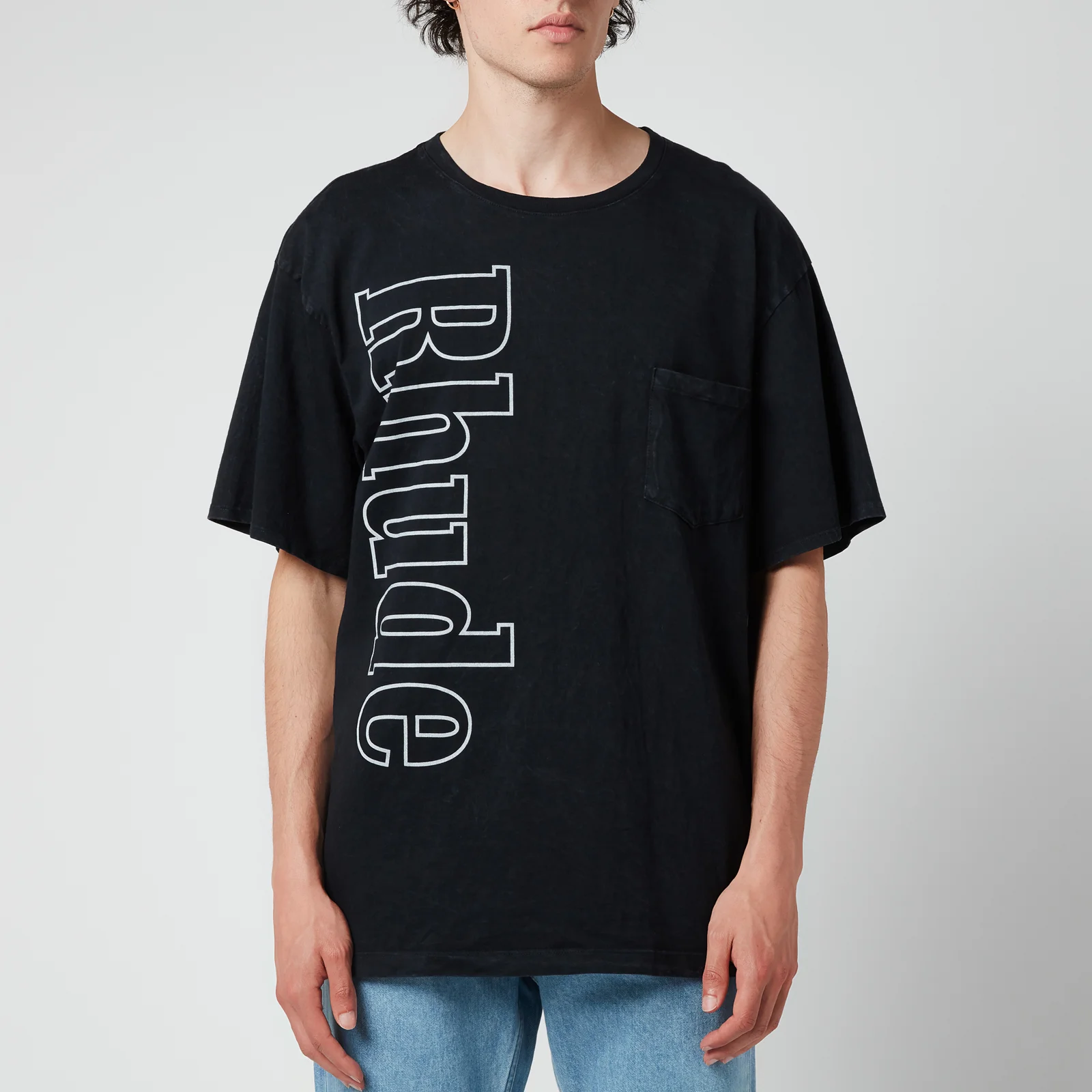 Rhude Men's Logo Pocket T-Shirt - Black Image 1