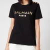 Balmain Women's 3 Button Metallic Logo T-Shirt - Noir/Or - Image 1