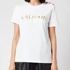 Balmain Women's 3 Button Metallic Logo T-Shirt - Blanc/Or - Image 1